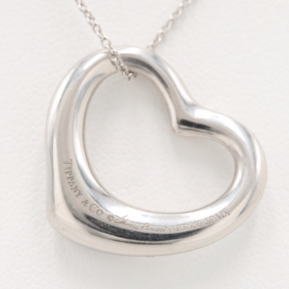 SOLD-Tiffany & Co. Platinum Diamond Heart Necklace - Picture 5 of 8